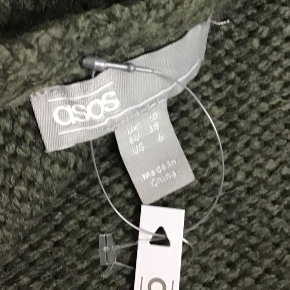 ASOS Open Back Knitted Roll Neck Green Sweater - Picture 8 of 10